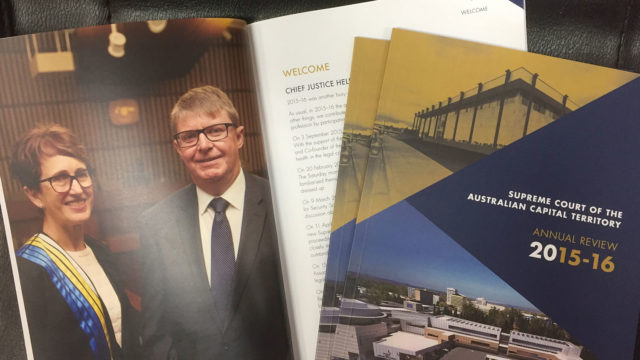 Supreme Court of The Australian Capital Territory Annual Review 2015-16 Printed